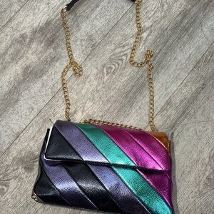 Elegant Multicolor Quilted Crossbody Bag